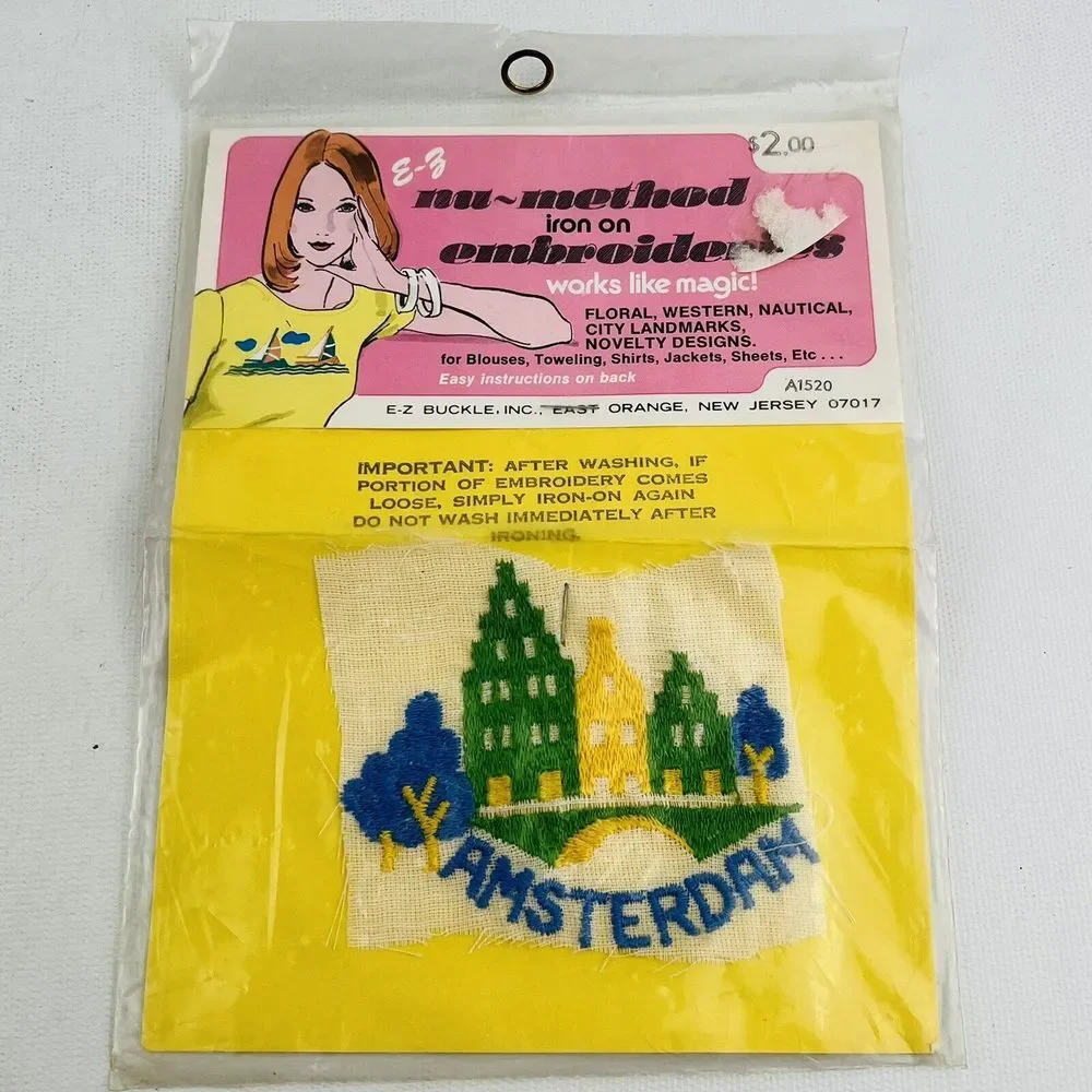 Vintage Amsterdam‎ Embroidery Iron-On Embroideries EZ Buckle Nu-Method